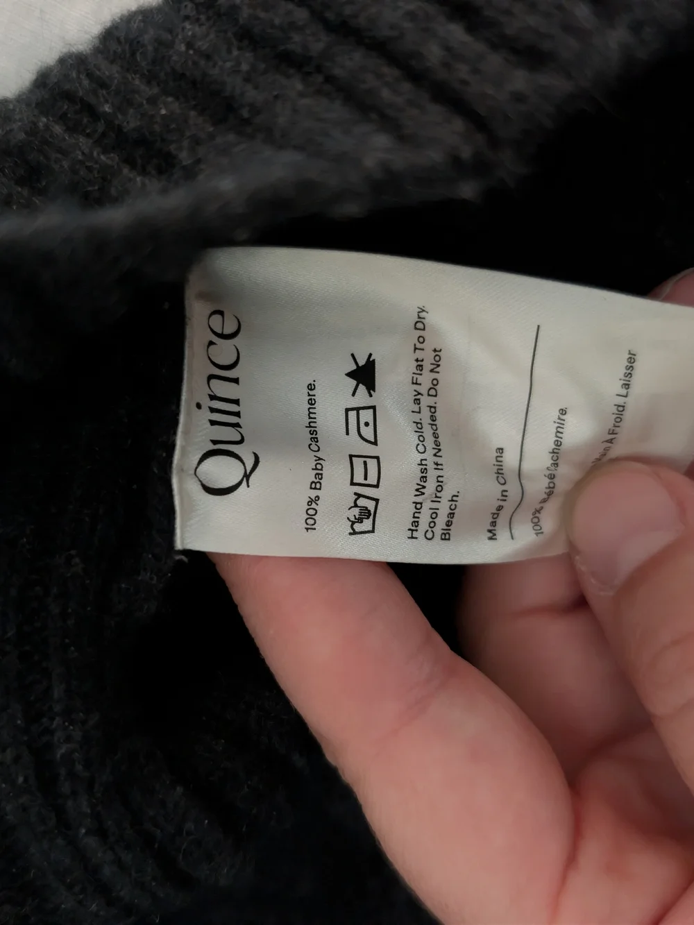 Quince Luxe 100% Baby Cashmere Crewneck Sweater Heather Caviar XXL NWOT